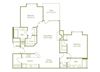 2 Bed 2 Bath Floor Plan 2 Bed 2 Bath Floor Plan at Wynfield Trace, Peachtree Corners, GA